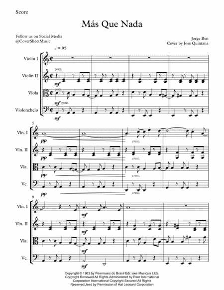 Mas Que Nada String Quartet Page 2