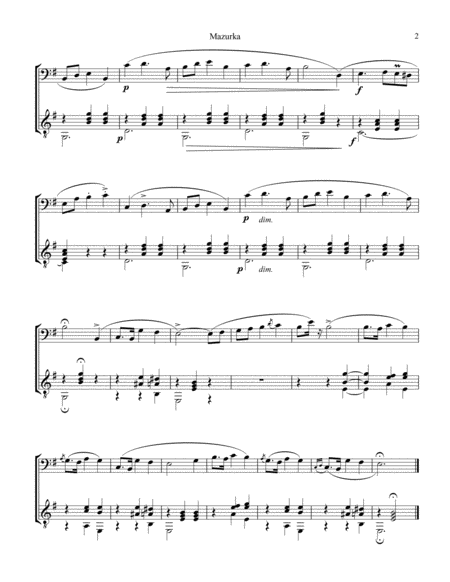 Mazurka Mesto Op 33 No 1 For Cello And Guitar Page 2