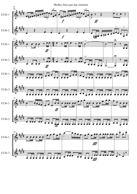 Medley Lirico Per Due Clarinetti Page 2