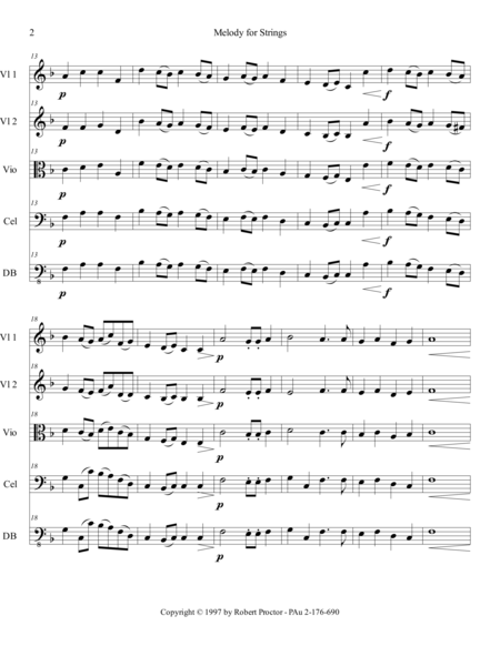 Melody For Strings Page 2