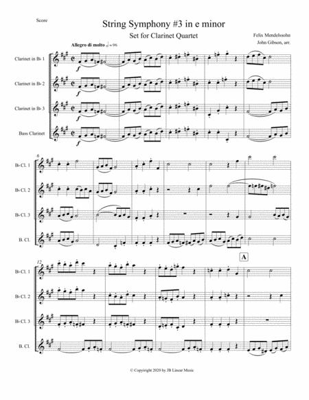 Mendelssohn String Symphony 3 Set For Clarinet Quartet Page 2