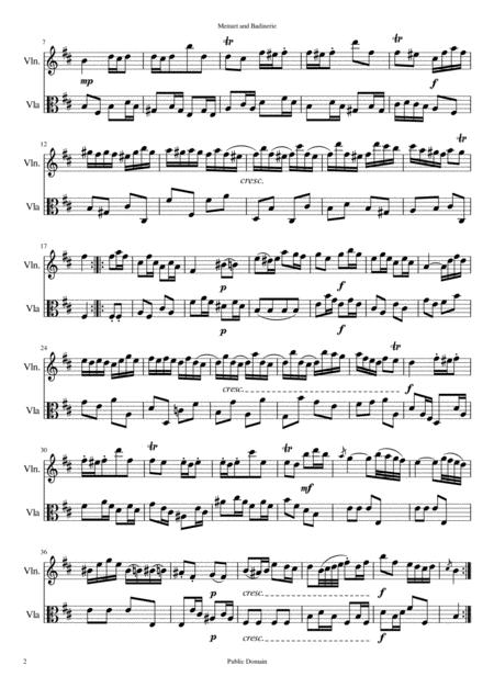 Menuet And Badinerie Violin And Viola Duet Page 2