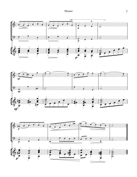 Menuet From Suite No 2 Bwv 1067 For Violin Cello And Guitar Page 2