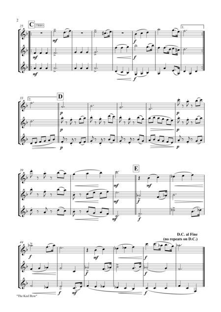 Menuetto And Trio The Keel Row For Clarinet Trio Page 2