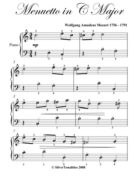 Menuetto In C Major Easy Piano Sheet Music Page 2