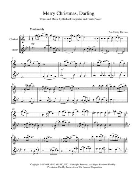 Merry Christmas Darling Clarinet And Violin Page 2