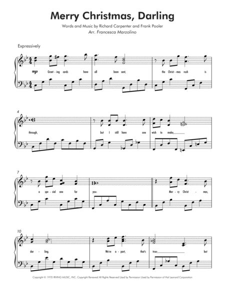 Merry Christmas Darling Intermediate Lyrical Piano Page 2