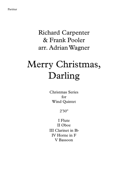 Merry Christmas Darling Richard Carpenter Wind Quintet Arr Adrian Wagner Page 2