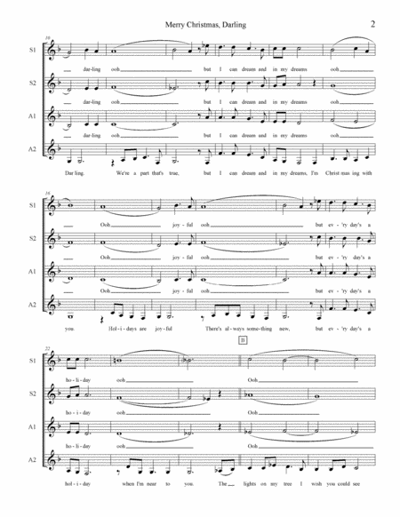 Merry Christmas Darling Ssaa A Cappella Page 2