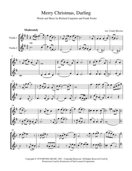 Merry Christmas Darling Violin Duet Page 2