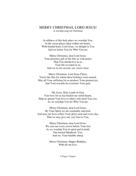 Merry Christmas Lord Jesus Page 2