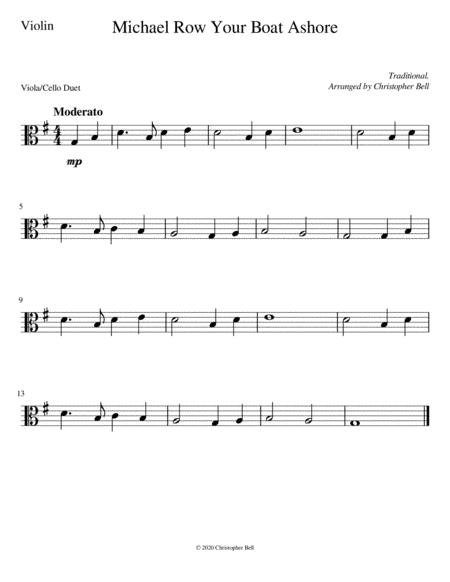 Michael Row Your Boat Ashore Easy Viola Cello Duet Page 2