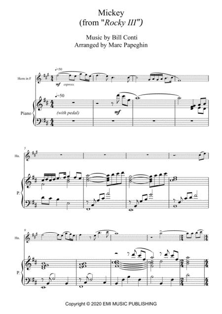 Mickey From Rocky Iii French Horn Piano Page 2