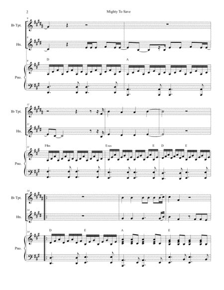 Mighty To Save Duet For Bb Trumpet And French Horn Page 2