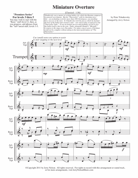 Miniature Overture Tchaikovsky Arrangements Level 3 6 For Trumpet Written Acc Page 2