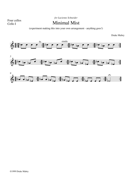 Minimal Mist For 4 Cellos Score Parts Page 2