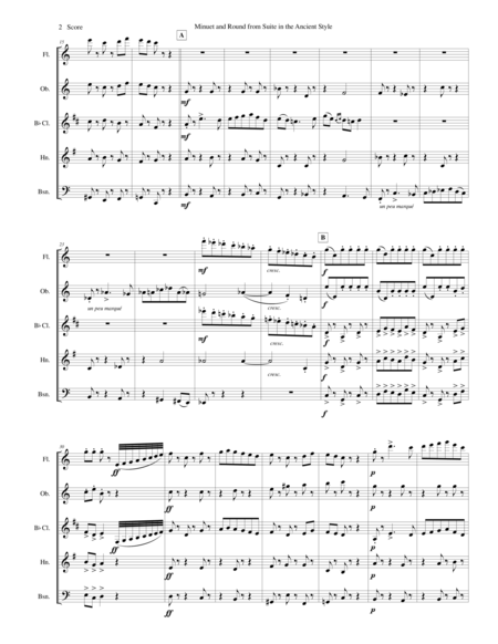 Minuet And Round From D Indy Suite In The Ancient Style Set For Woodwind Quintet Page 2