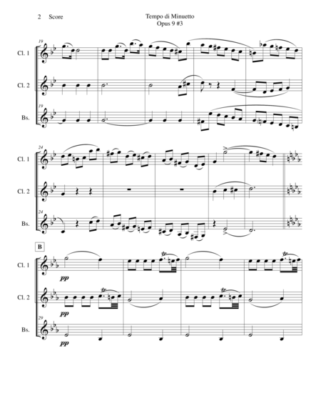 Minuet For Clarinet Trio Page 2