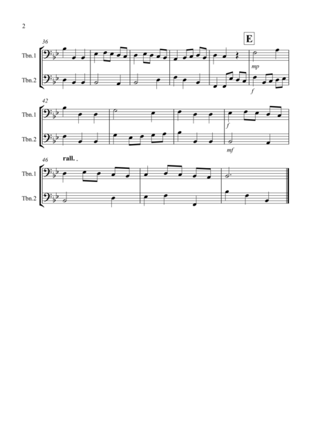 Minuet In G By Bach For Trombone Duet Page 2