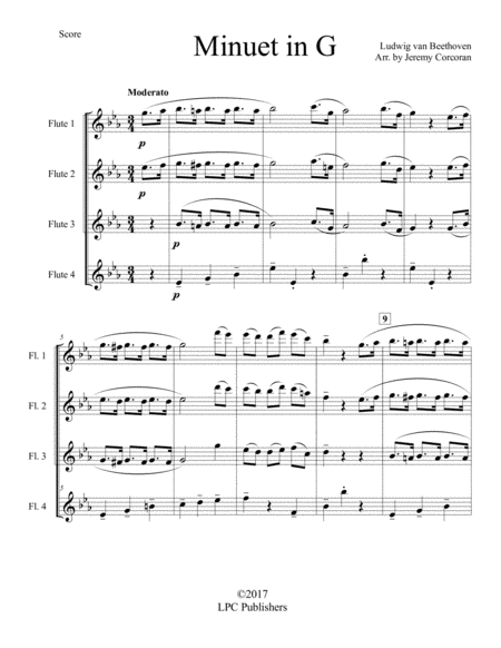 Minuet In G For Flute Quartet Page 2
