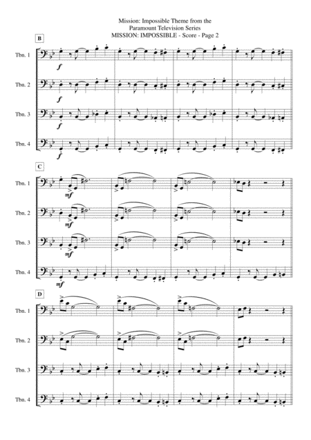 Mission Impossible For Trombone Quartet Page 2