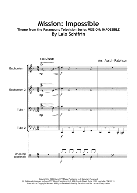 Mission Impossible Theme From The Paramount Television Series Mission Impossible Tuba Quartet Eett Page 2