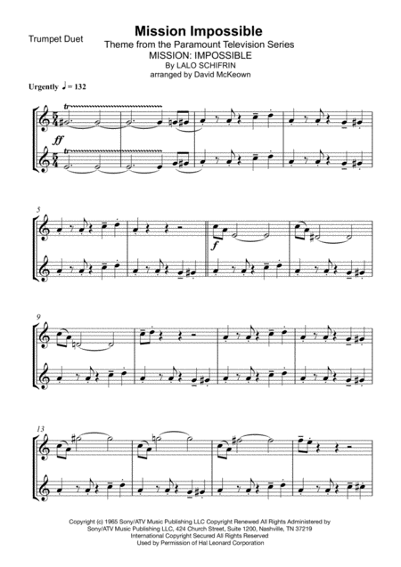 Mission Impossible Theme Trumpet Duet Page 2