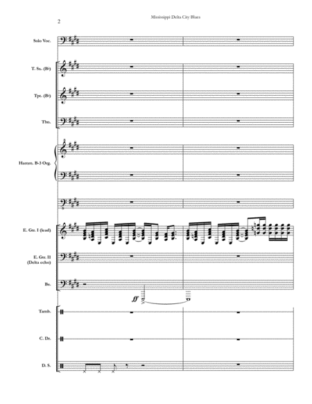 Mississippi Delta City Blues Chicago Full Score Set Of Parts Page 2