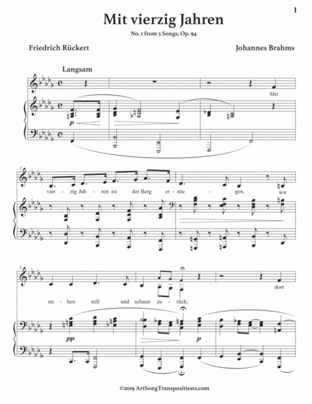 Mit Vierzig Jahren Op 94 No 1 Transposed To B Flat Minor Page 2