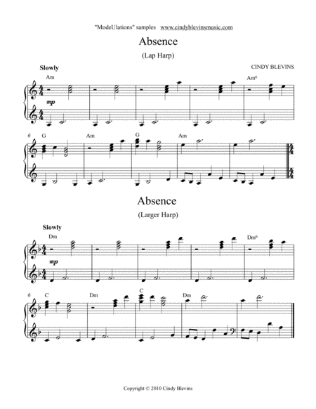 Modeulations 16 Original Solos For Harp Page 2