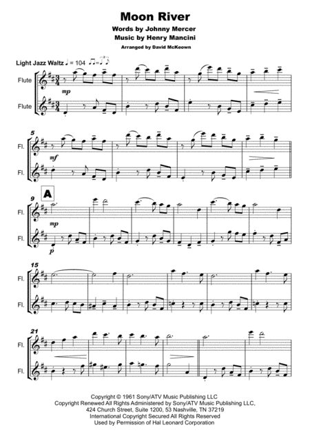 Moon River Duet For Flute Page 2