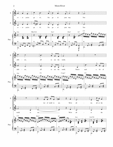 Moon River Duet For Soprano And Alto Solo Page 2