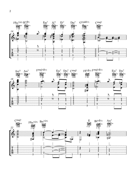 Moon River Jazz Guitar Chord Melody Page 2