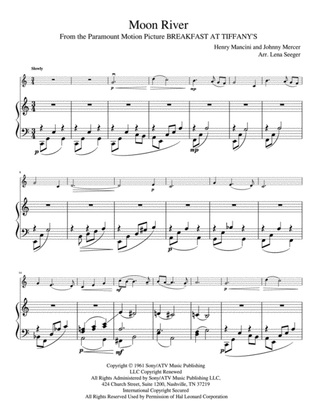 Moon River Violin And Piano Page 2