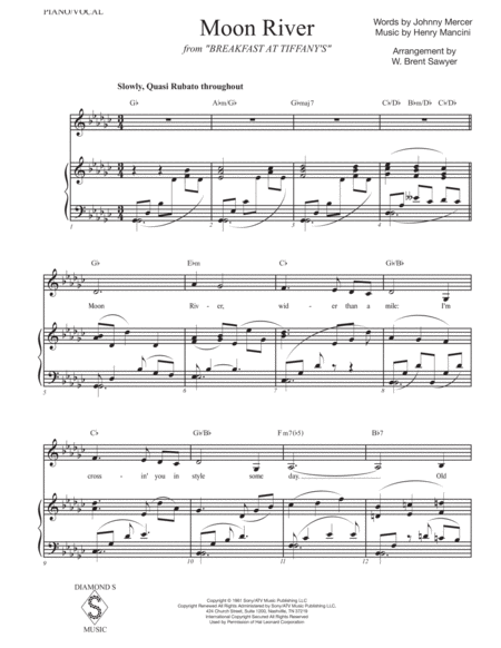 Moon River Vocal Piano Key Of Gb Page 2