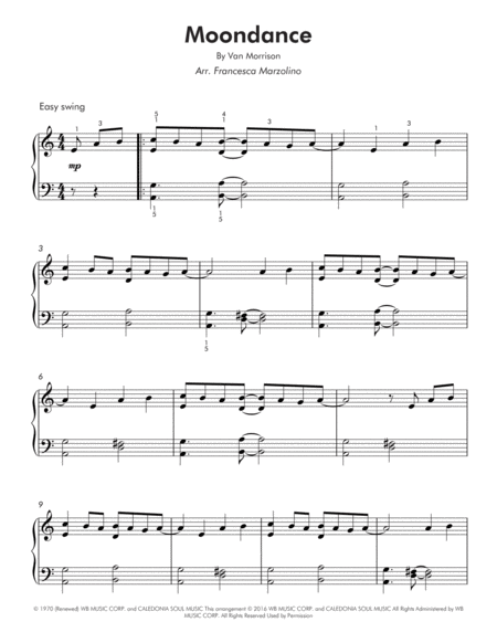 Moondance Easy Piano Page 2