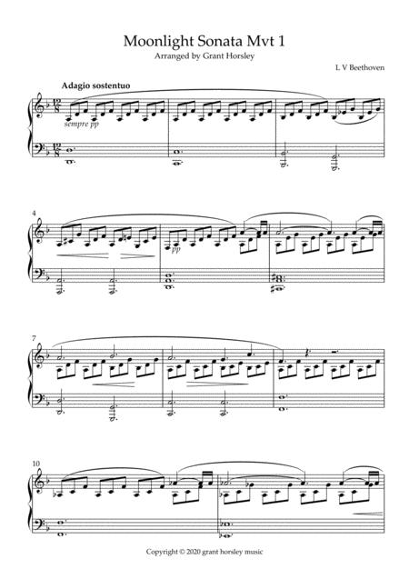Moonlight Sonata Mvt 1 Piano Solo Advanced Intermediate Page 2