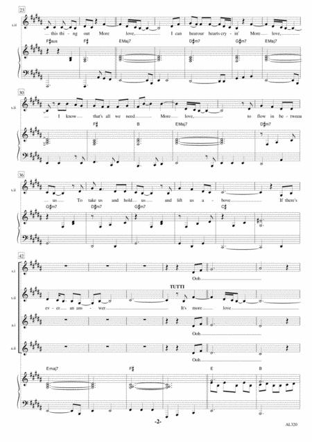 More Love Ssaa Solo Piano Page 2