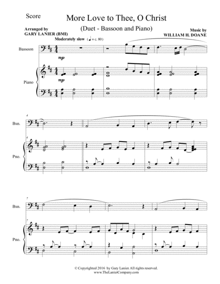 More Love To Thee O Christ Duet Bassoon Piano With Parts Page 2