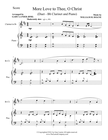 More Love To Thee O Christ Duet Bb Clarinet Piano With Parts Page 2