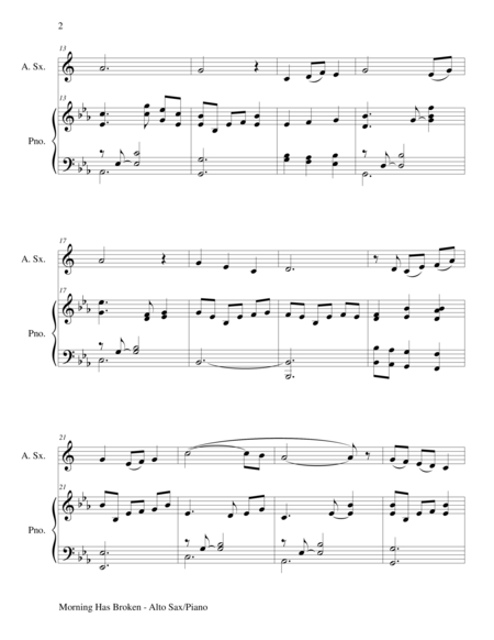 Morning Has Broken Alto Sax Piano And Sax Part Page 2