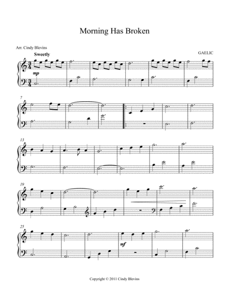 Morning Has Broken Arranged For Easy Piano Solo Page 2