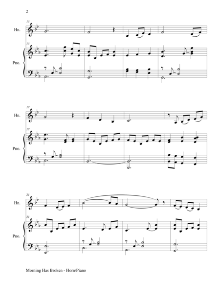 Morning Has Broken Horn Piano And Horn Part Page 2