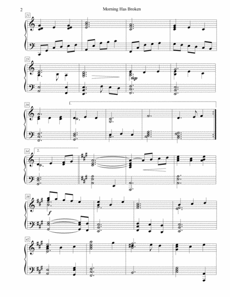 Morning Has Broken Piano Solo Page 2