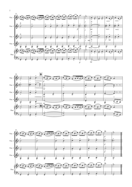 Morning Mood From Peer Gynt For Violin Quartet Page 2