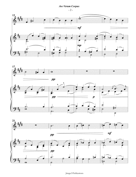 Mozart Ave Verum Corpus For Baritone Horn Piano Page 2