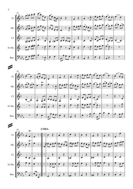 Mozart Divertimento No 12 In Eb K252 Mvt Iv Presto Assai Wind Quintet Page 2