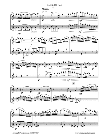 Mozart Duet K 156 No 3 For Flute Duo Page 2