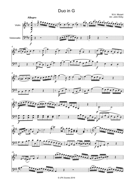 Mozart Duo In G Arr For Violin Cello Page 2