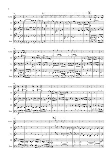 Mozart Ein Musikalischer Spass A Musical Joke K522 Mvt Iv Presto Wind Sextet Quintet Page 2